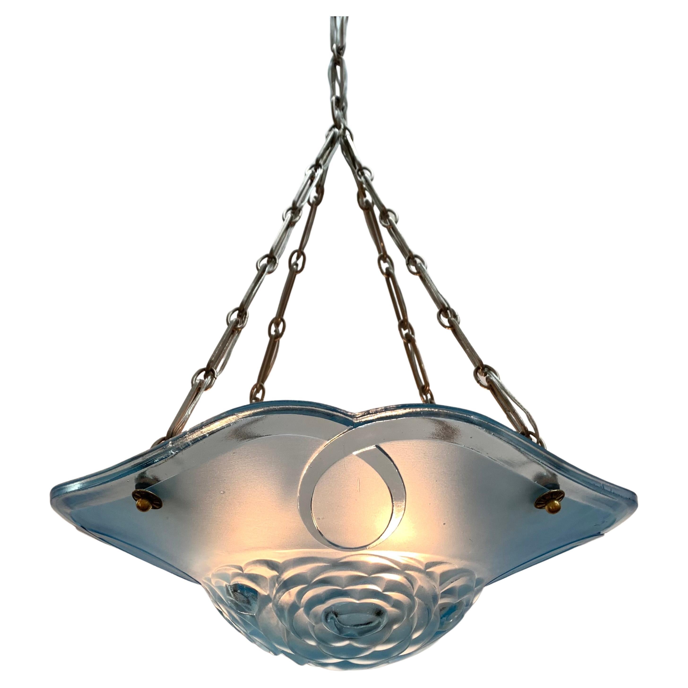An Art Deco glass rod chandelier at 1stDibs