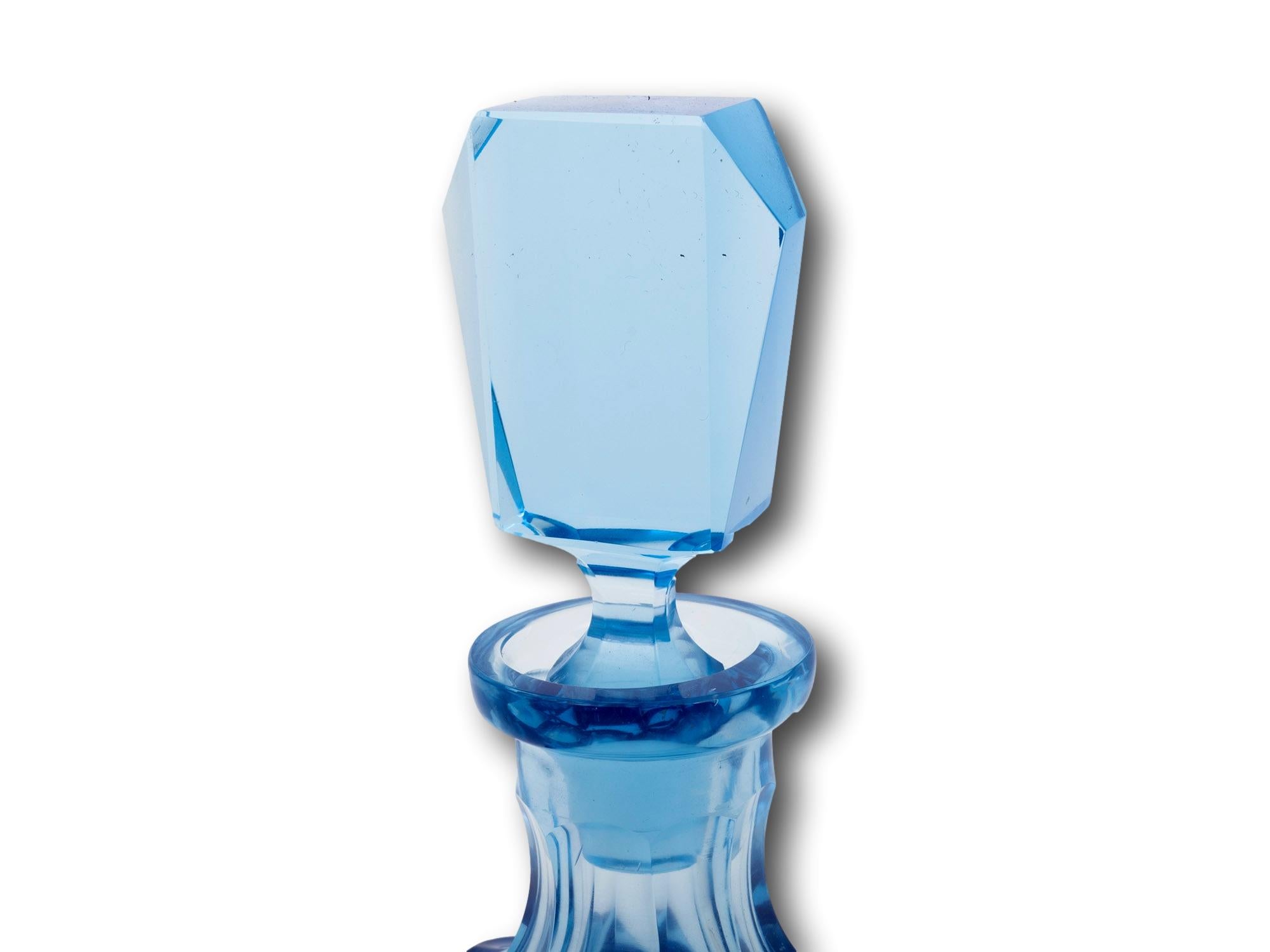 Set de carafes Art Déco en verre bleu en vente 8
