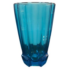 Art Deco Blue Glass European Vase, circa 1940