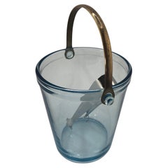 Art Deco Blue Glass Ice Bucket