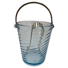 Art Deco Blue Glass Ice Bucket