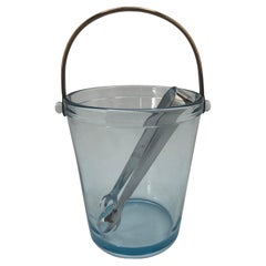 Cubitera de cristal azul art déco