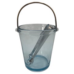 Art Deco Blue Glass Ice Bucket