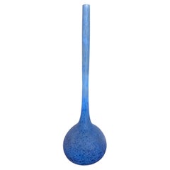 Art Deco Blue Glass Vase solitaire by André Delatte