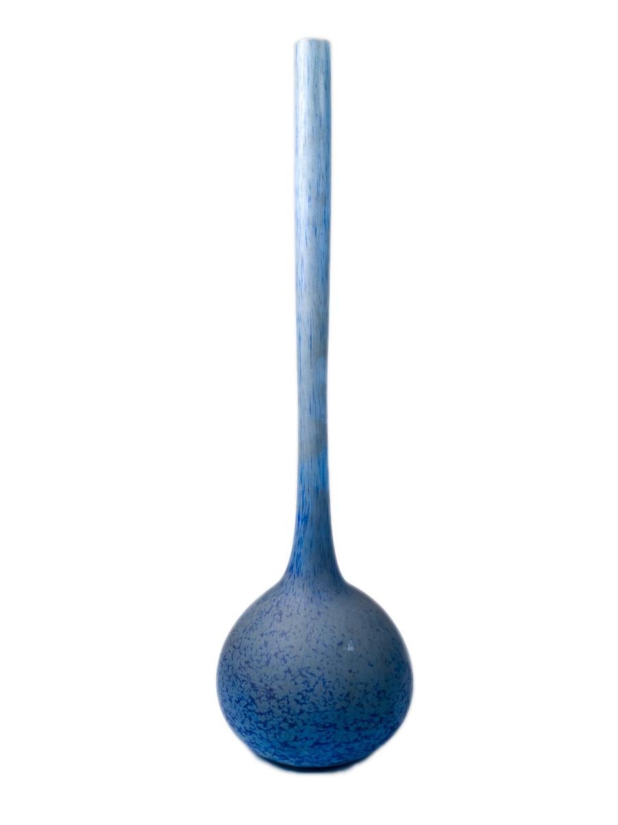 European Art Deco Blue Glass Vase solitaire by André Delatte  For Sale