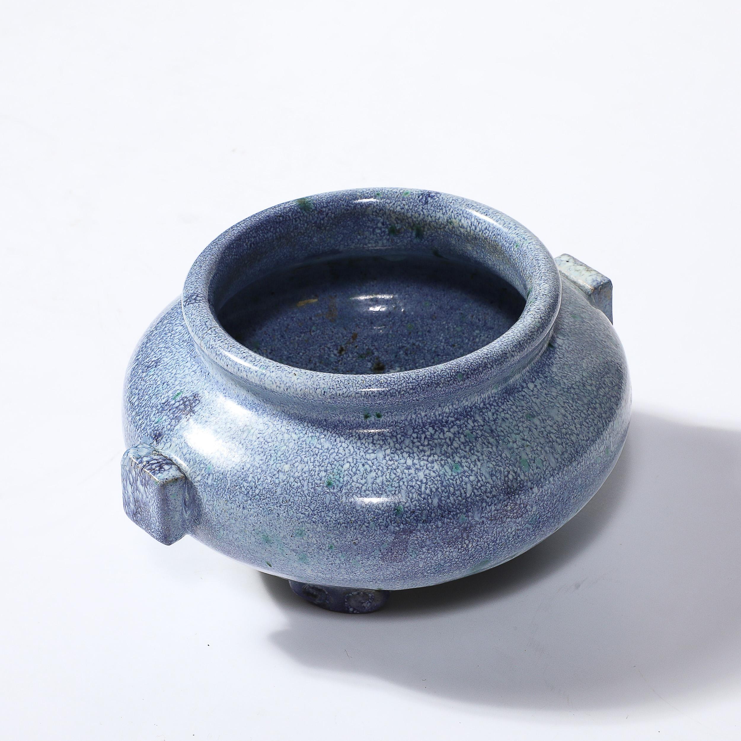 Vaso in ceramica smaltata blu Art Déco di Reginald Wells per Soon by Coldrum in vendita 6