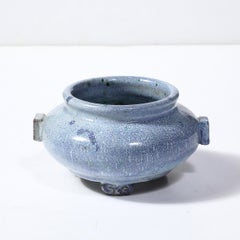 Art Deco Blue Glazed Ceramic Vase by Reginald Wells for Soon by Coldrum