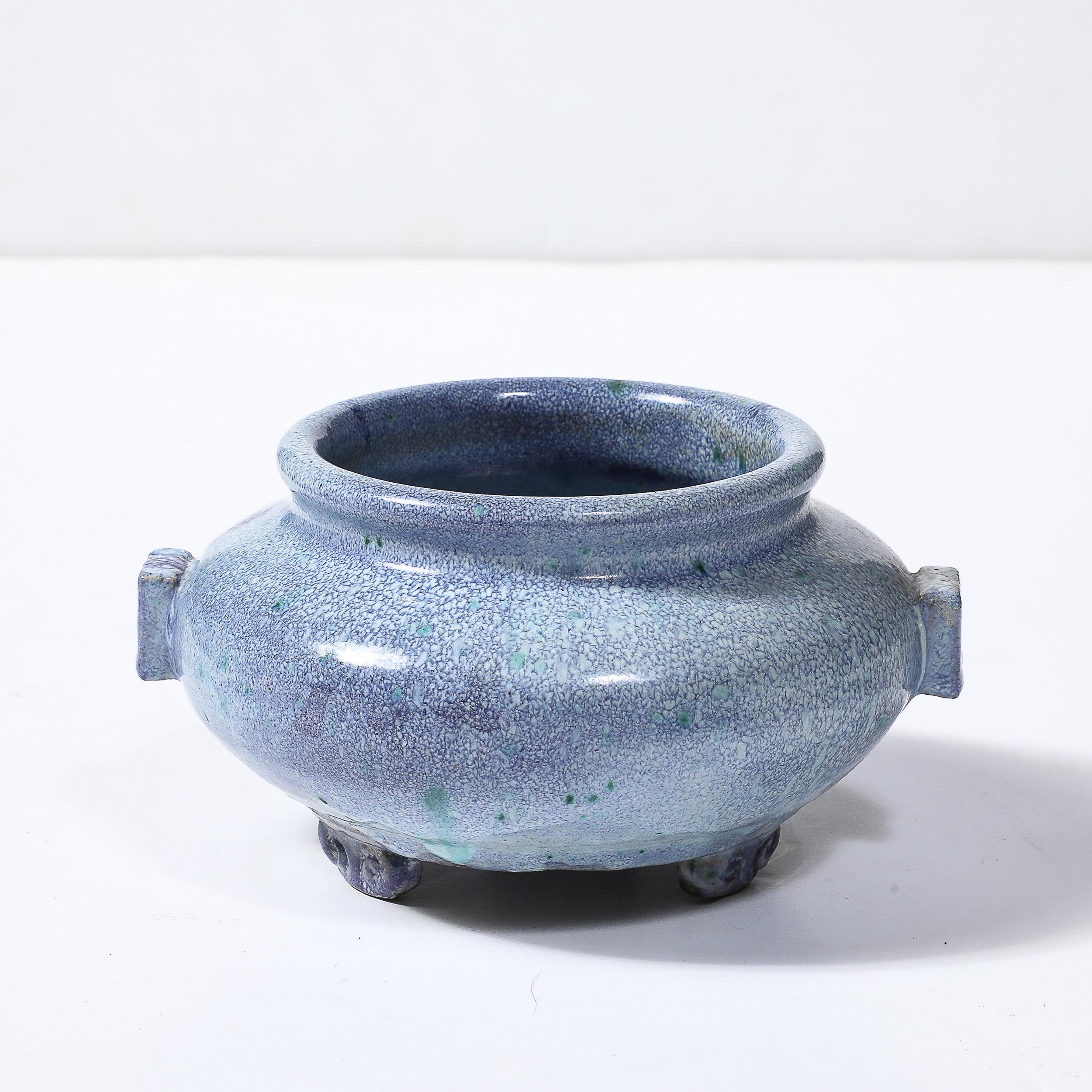 Ceramica Vaso in ceramica smaltata blu Art Déco di Reginald Wells per Soon by Coldrum in vendita
