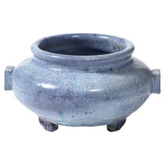 Art Deco Blue Glazed Ceramic Vase by Reginald Wells for Soon by Coldrum