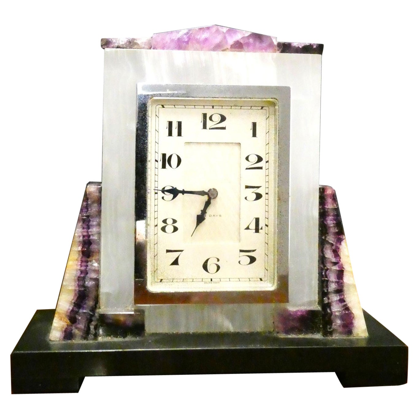 Art Deco Blue-John Mantel Clock