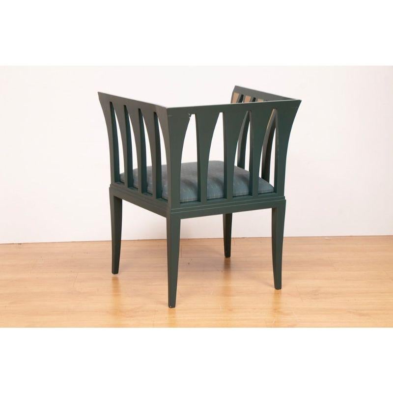 Designed by Eliel Saarinen in 1929 for his wife's studio in Cranbrook/ The fabric used in the upholstery was designed by Josef Hoffman. This suite is from a limited production in 1983 by Adelta Oy, Finland. The chairs and settee have serial numbered