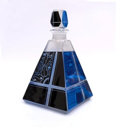 Art Deco Blue Perfume Bottle by Karl Palda, circa 1930
