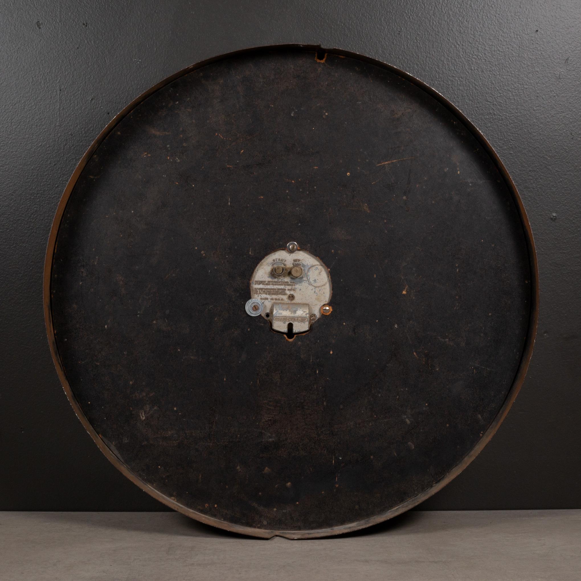 Glass Art Deco Blue Postal Telegraph Clock c.1930 For Sale