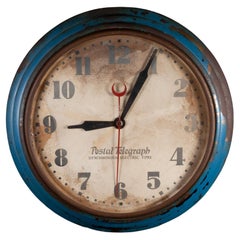 Reloj Postal Telegráfico Art Decó Azul c.1930
