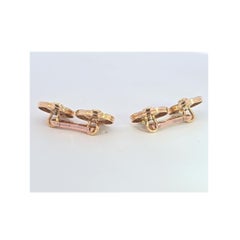 Art Deco Blue Sapphire Cufflinks in 18 Karat Gold and Platinum