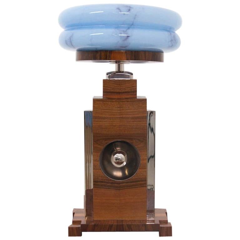 Art Deco Blue Table Lamp