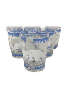 Art Deco Blue & White Polar Bear Cocktail Shaker Set by Hazel Atlas