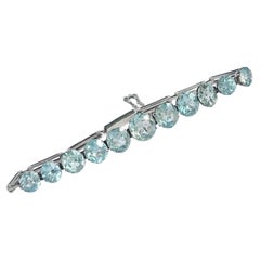 Art Deco Blue Zircon and Silver Bracelet