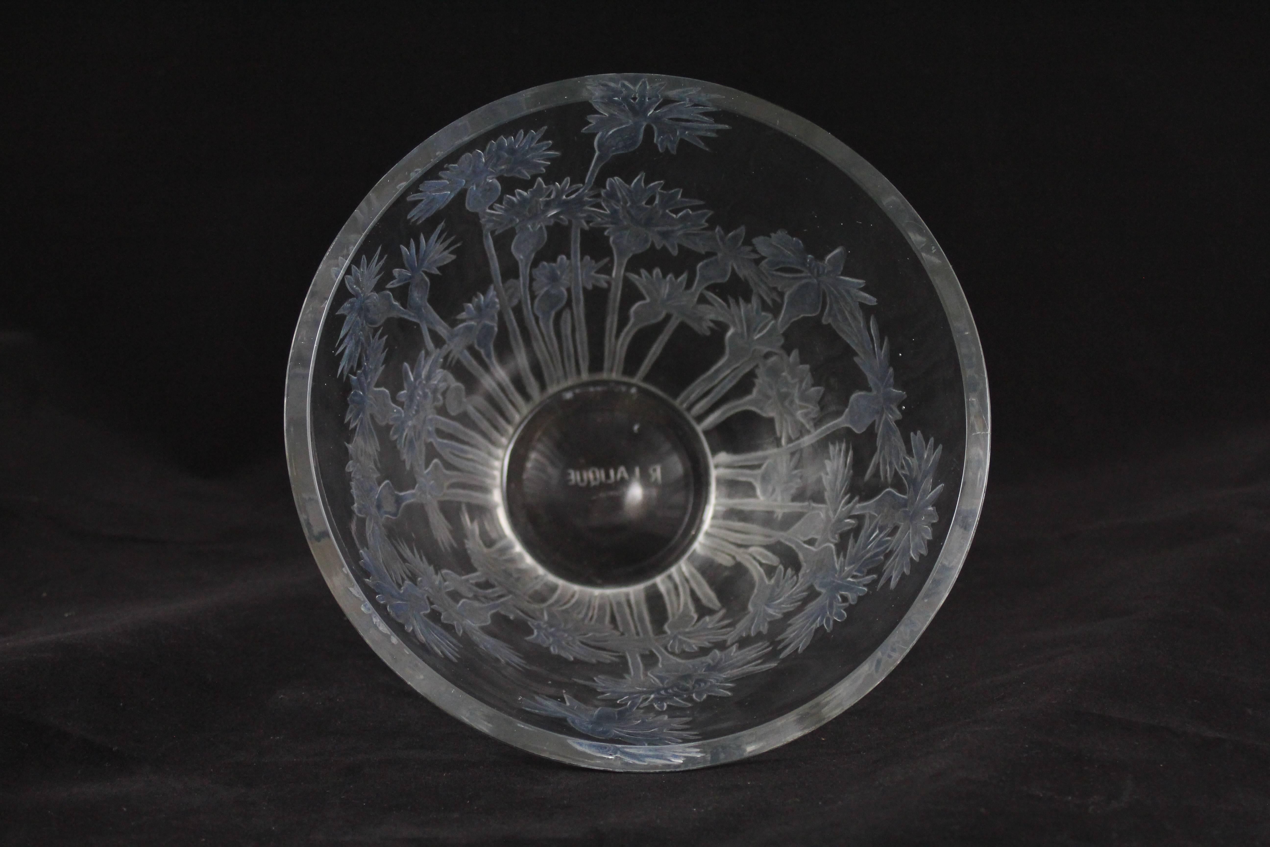 Art Deco 'Bluets' Glass Vase by Rene Lalique For Sale 1