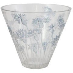 Art Deco 'Bluets' Glass Vase by Rene Lalique