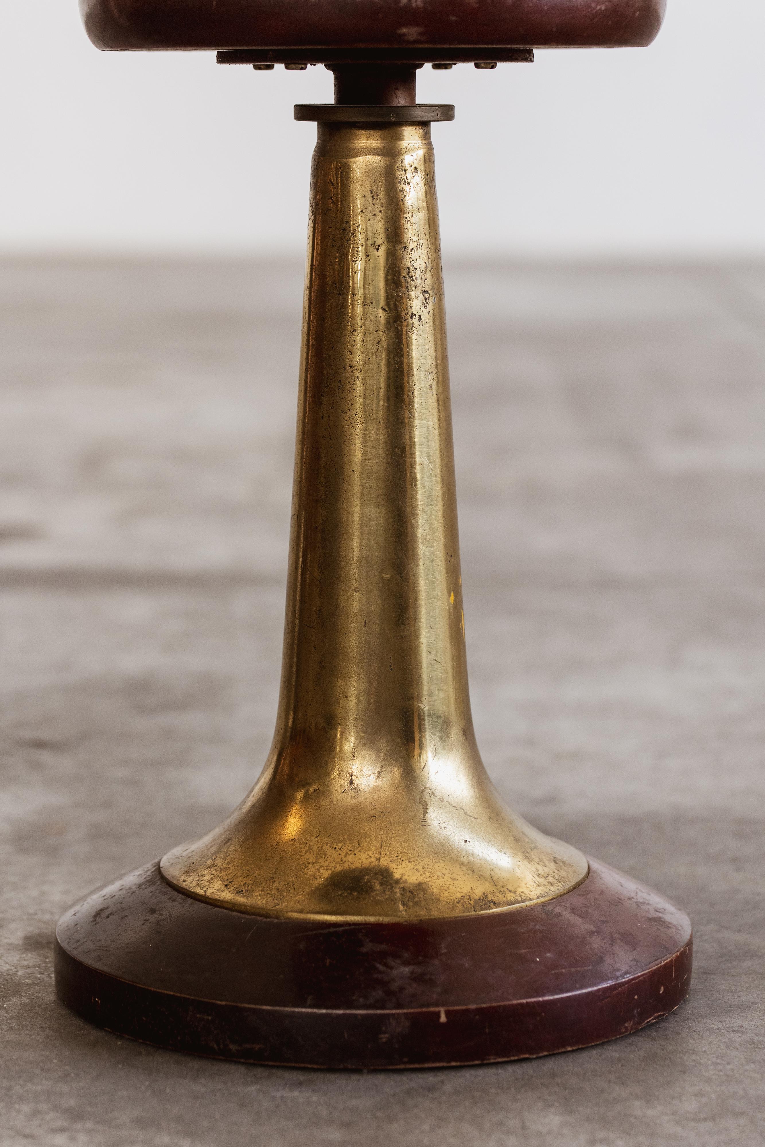 Brass Art Deco Boat Stools, 1930s, Set of 3 For Sale