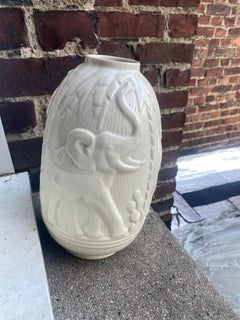 Art Deco Boch Freres La Louviere Elephant vase circa 1930