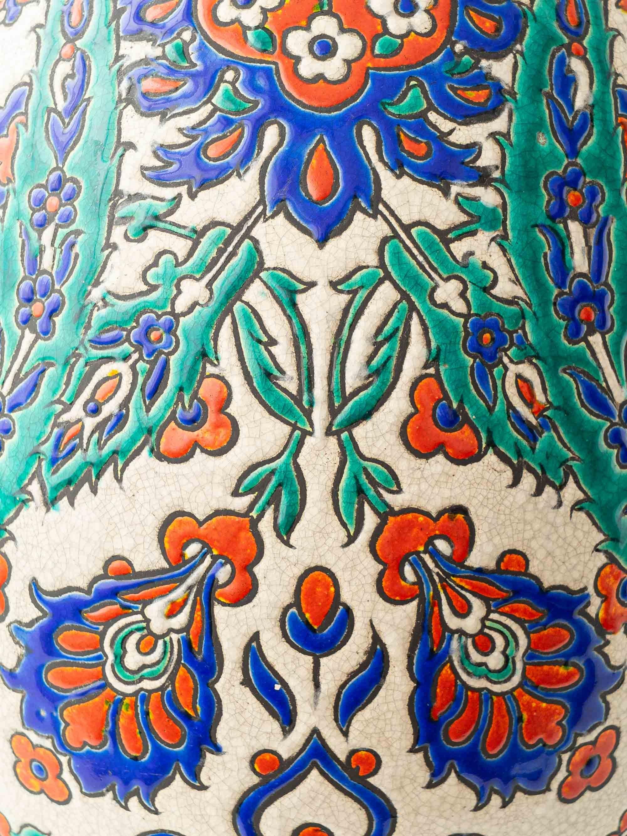Laiton Lampe Art Déco Boch Frères avec abat-jour en brocart New Pierre Frey, époque Catteau en vente