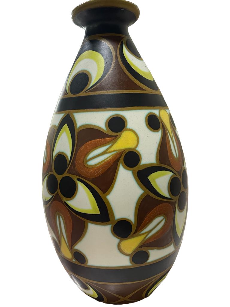 Art déco Vase polychrome Art Déco Boch Keramis  Collection Charles Catteau  en vente