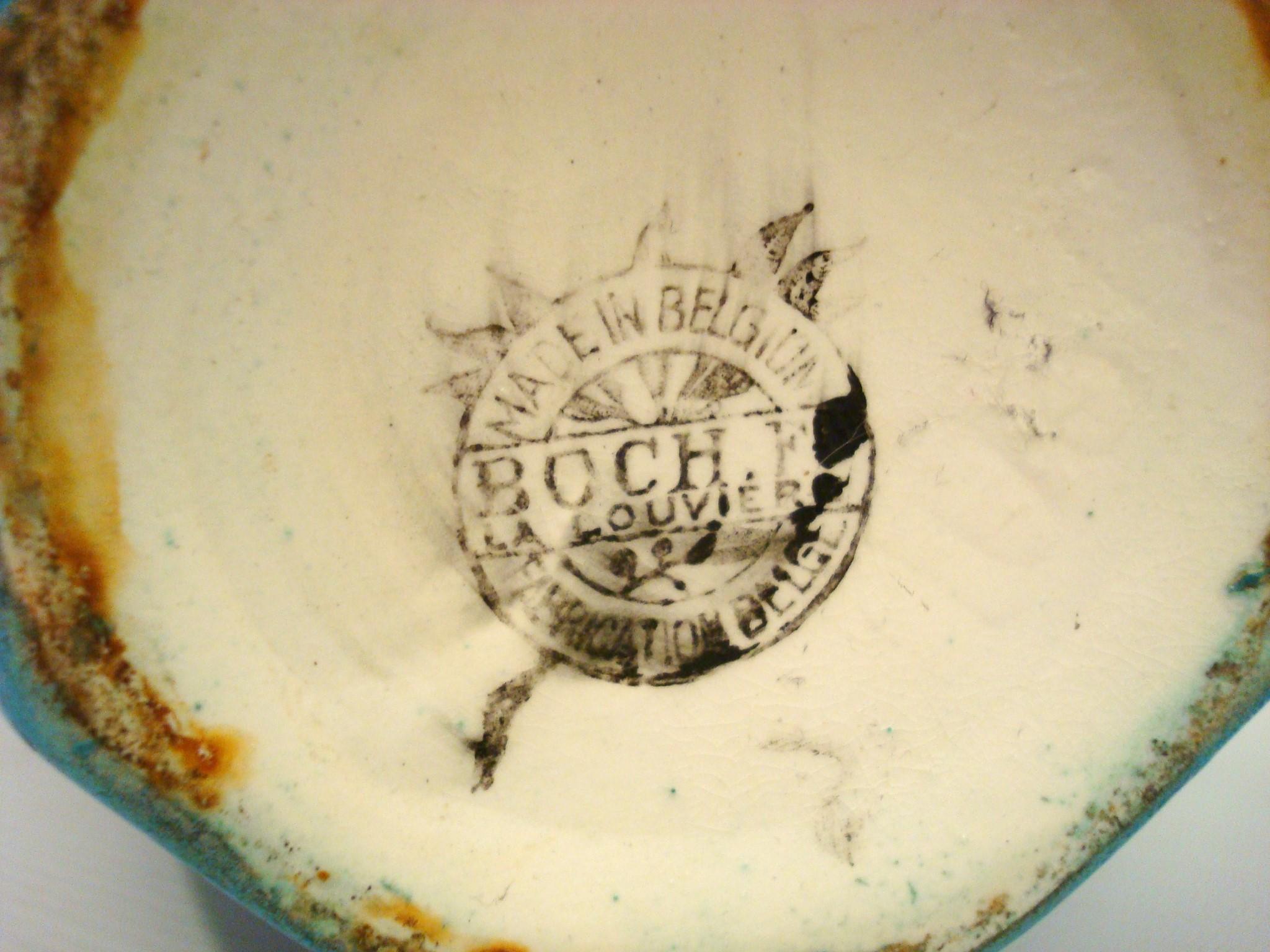 Art Deco Boch La Louviere Brass Mounted Glazed Vase. Belgium 1920´s For Sale 8