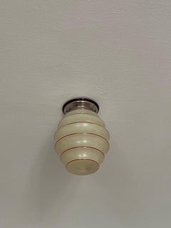 Art Deco Bohemian chrome Flush mount with Art glass shade, Beehive shape ceiling