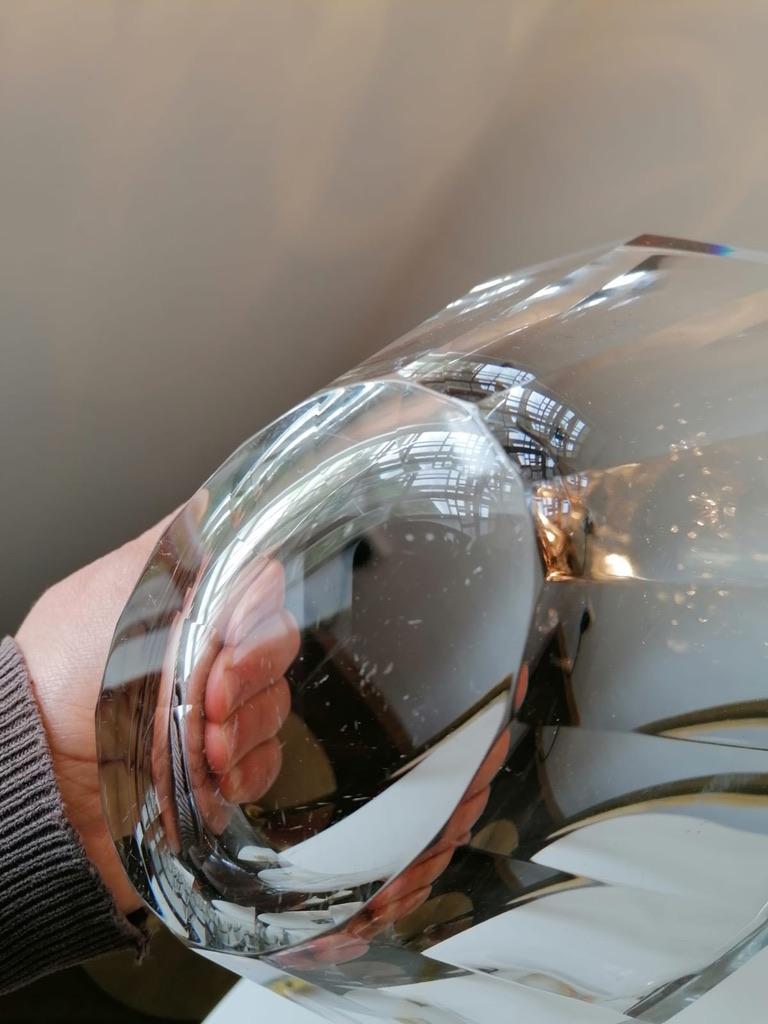 Art Deco Bohemian Crystal Glass Bowl For Sale 5