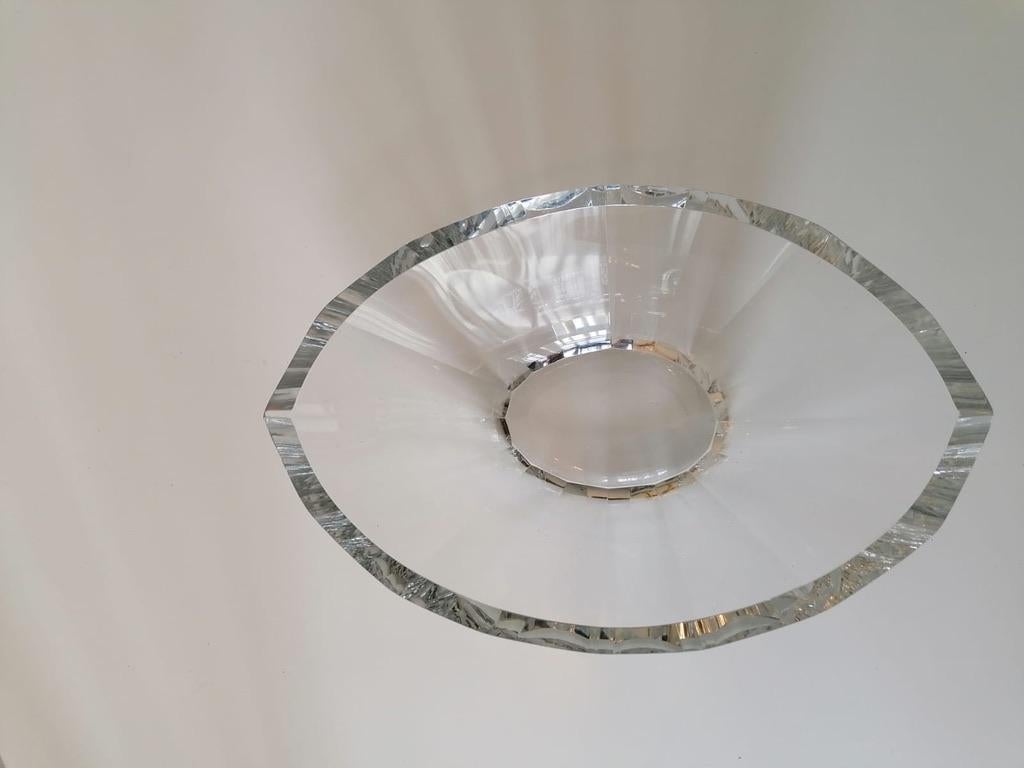 Czech Art Deco Bohemian Crystal Glass Bowl For Sale