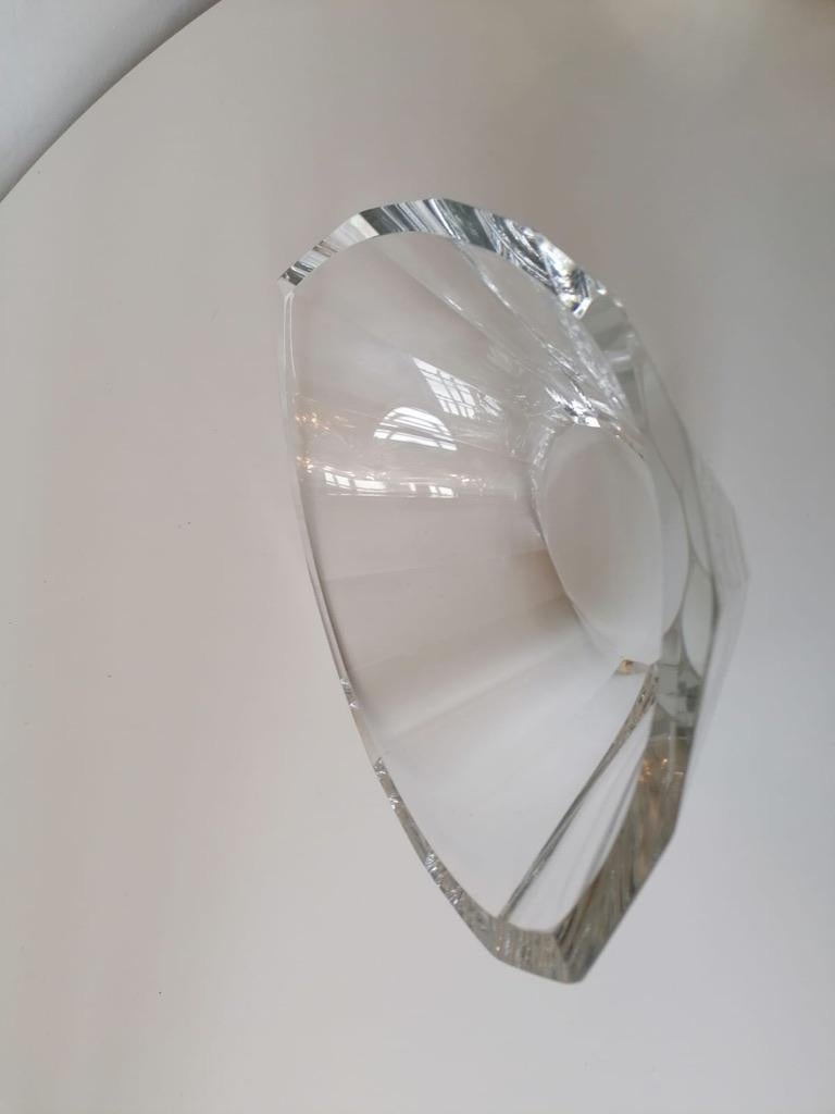 Mid-20th Century Art Deco Bohemian Crystal Glass Bowl For Sale