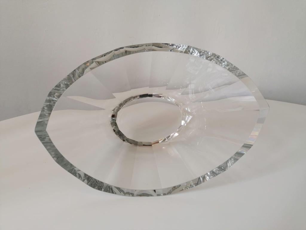 Art Deco Bohemian Crystal Glass Bowl For Sale 1