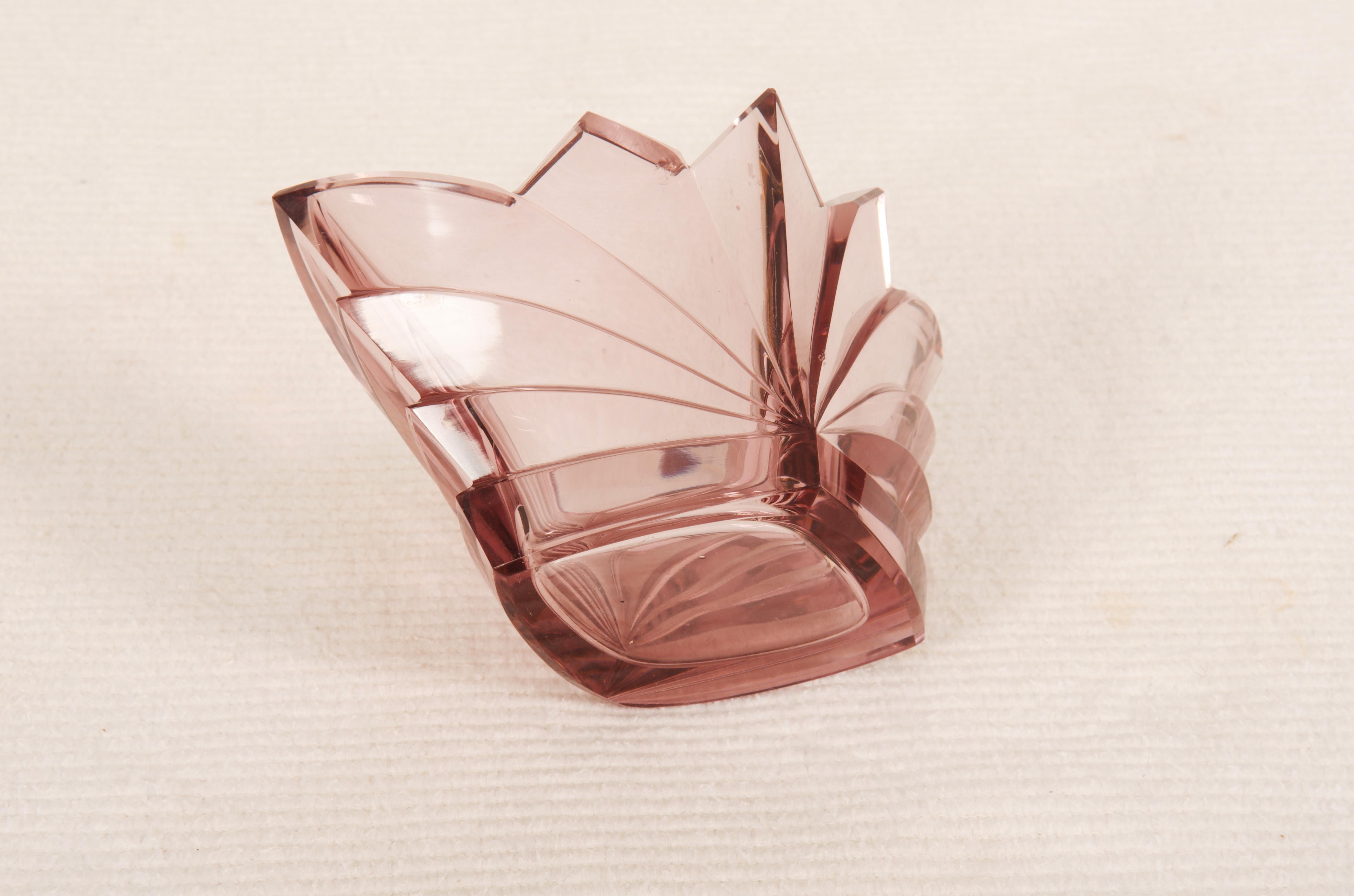 Art Deco Bohemian Crystal Glass Bowl 1