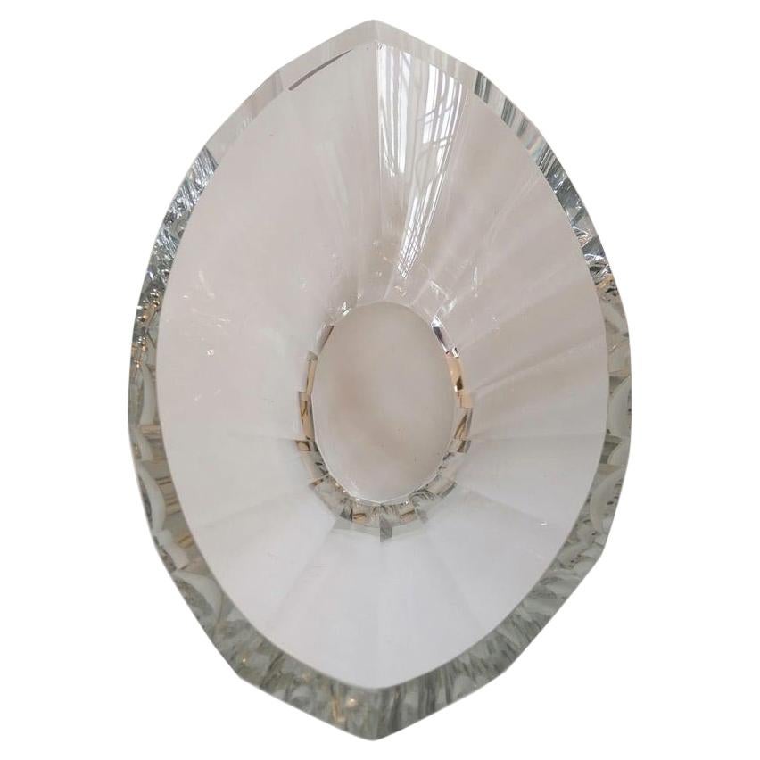 Art Deco Bohemian Crystal Glass Bowl For Sale