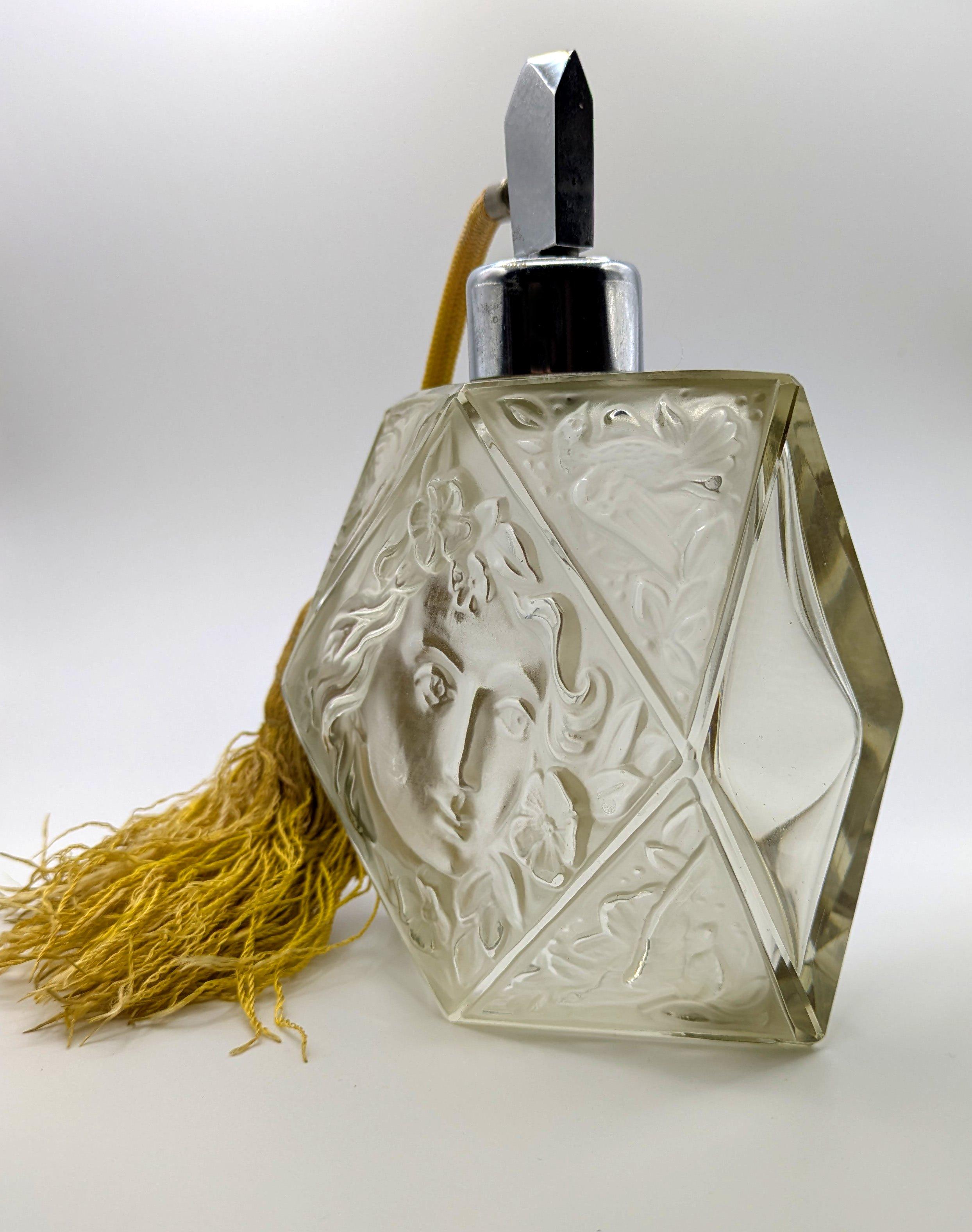 Art Deco Böhmisches Glas-Duftfläschchen von Rudolf Hlousek , um 1930 im Angebot 3