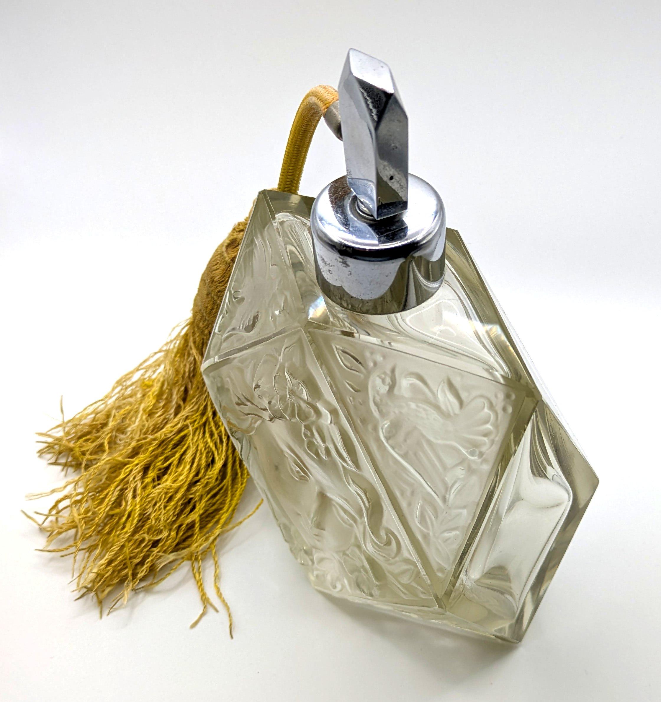 Art Deco Böhmisches Glas-Duftfläschchen von Rudolf Hlousek , um 1930 im Angebot 4