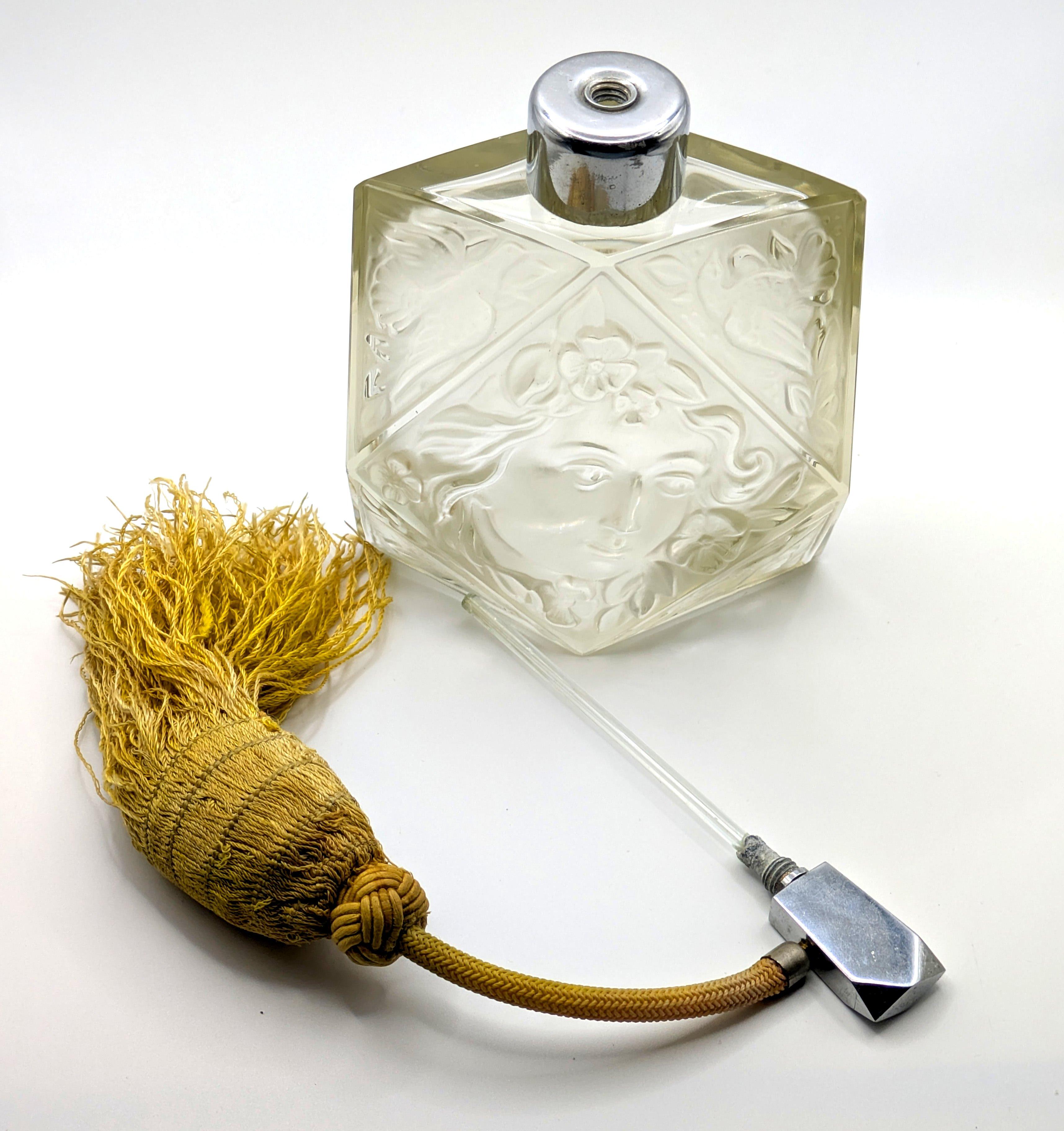 Art Deco Böhmisches Glas-Duftfläschchen von Rudolf Hlousek , um 1930 im Angebot 6