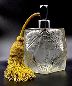 Art Deco Bohemian Czech Glass Scent Bottle By Rudolf Hlousek , c1930