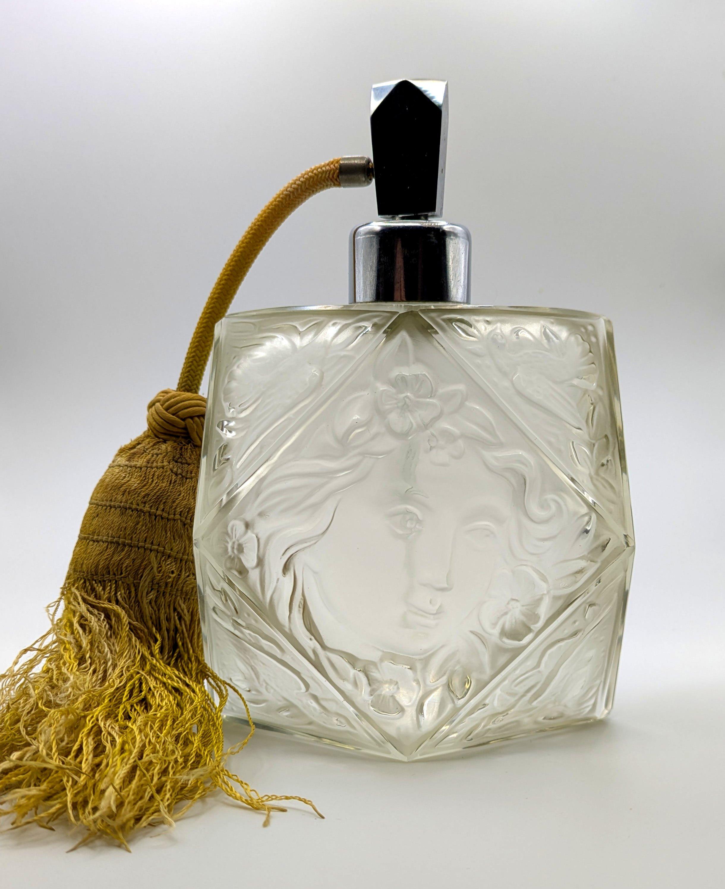 Art Deco Böhmisches Glas-Duftfläschchen von Rudolf Hlousek , um 1930 im Angebot 1