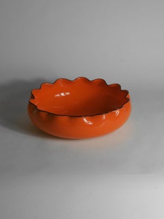 Art Deco Bohemian Orange "Tango" Glass Bowl by Michael Powolny for Loetz, 1914