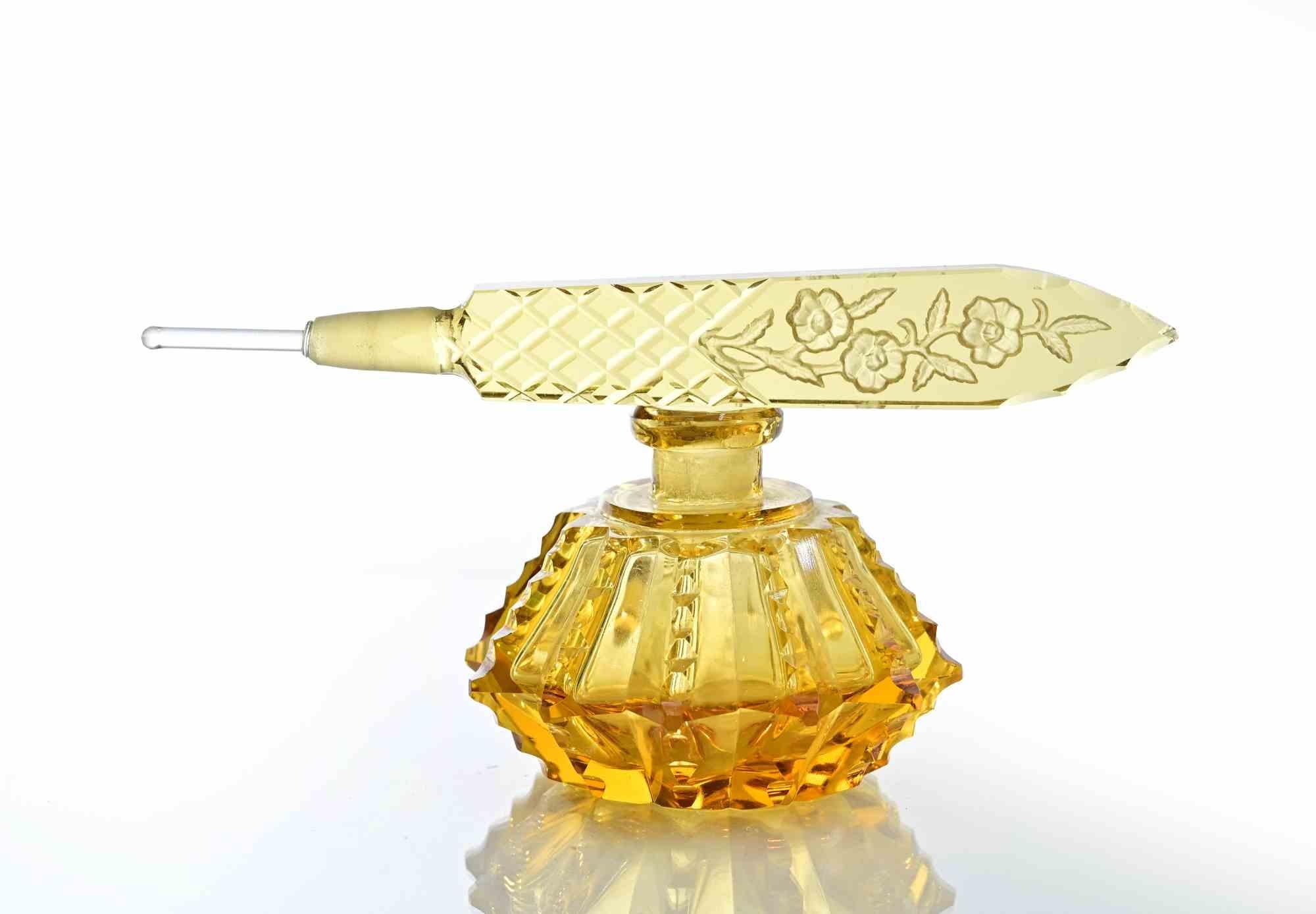 Czech Art Deco Bohemian Perfume Bottle, 1930s For Sale