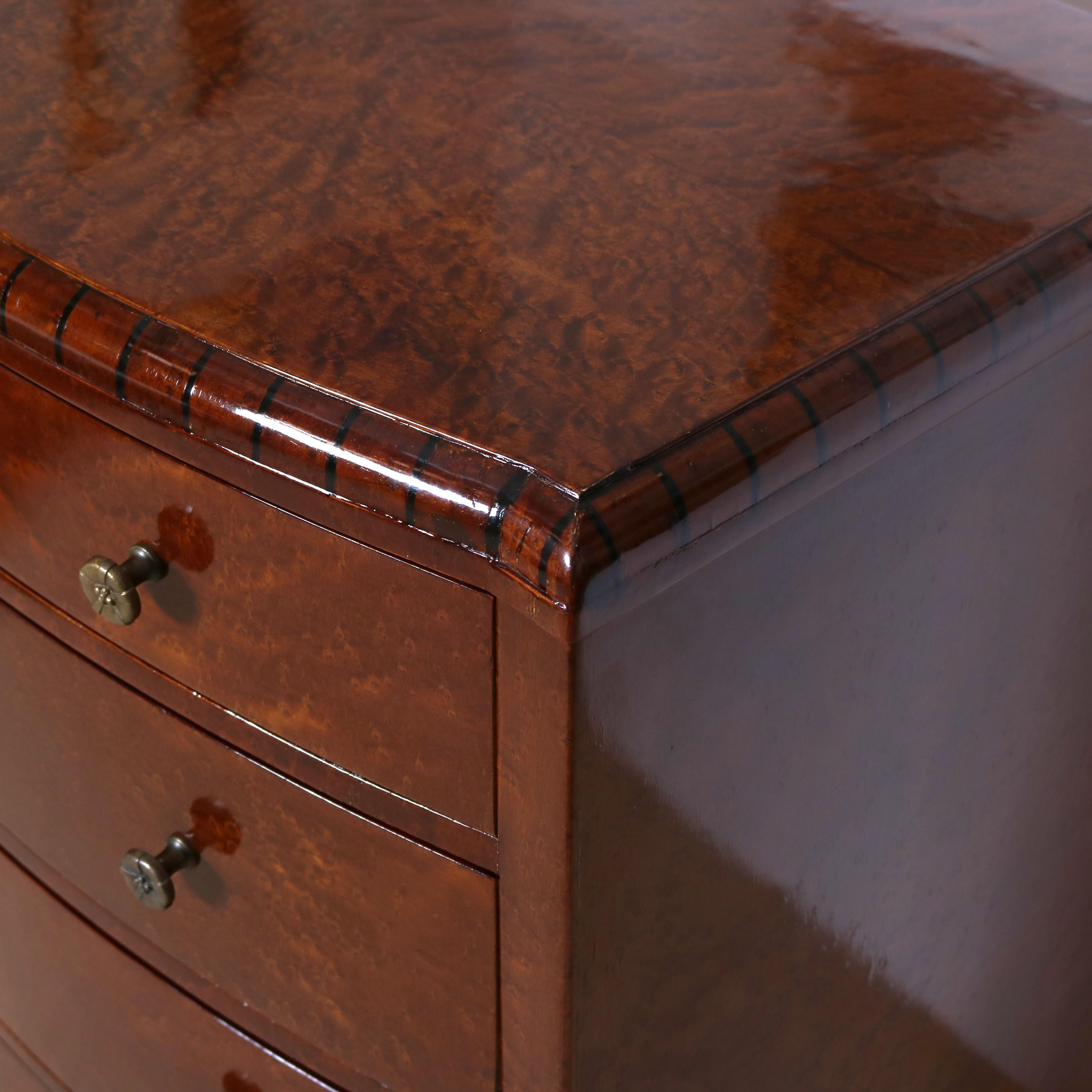 20th Century Art Deco Bombe Front Chest For Sale