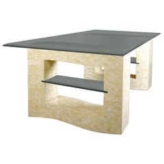 Base per tavolo da pranzo in osso tessellato Art Deco