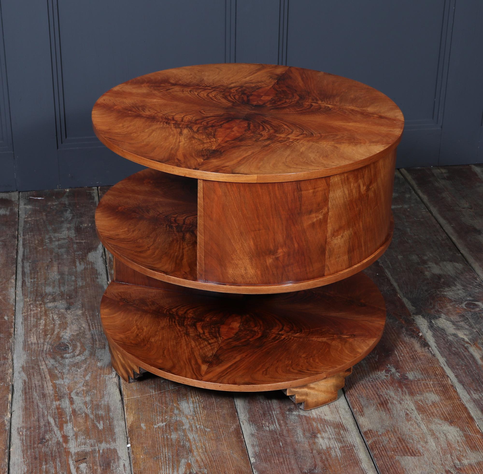 British Art Deco Book Coffee Table in Walnut