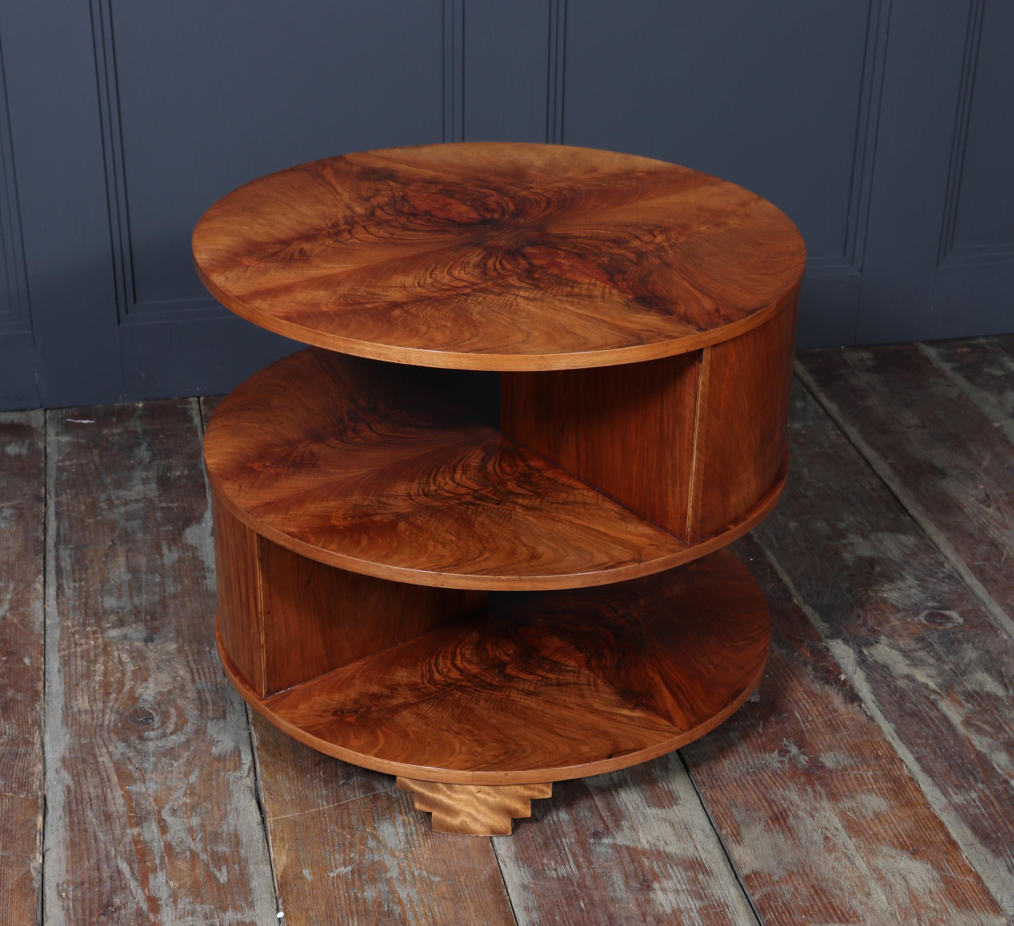 Mid-20th Century Art Deco Book Coffee Table in Walnut