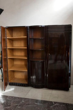 Art Deco Bookcase and Bar, 1930, French