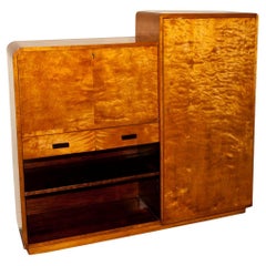 Art Deco Bookcase and Bar, 1930, French, Material, Wood