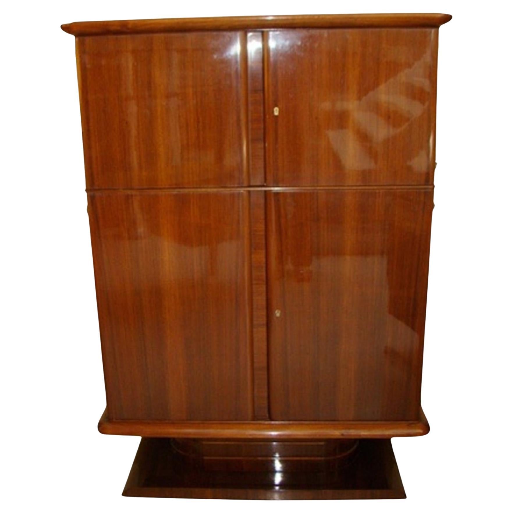 Art Deco Bookcase and Bar, 1930, French, Material: Wood For Sale
